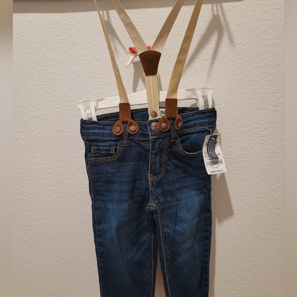 🔵 3/20Oshkosh suspender pants 2T